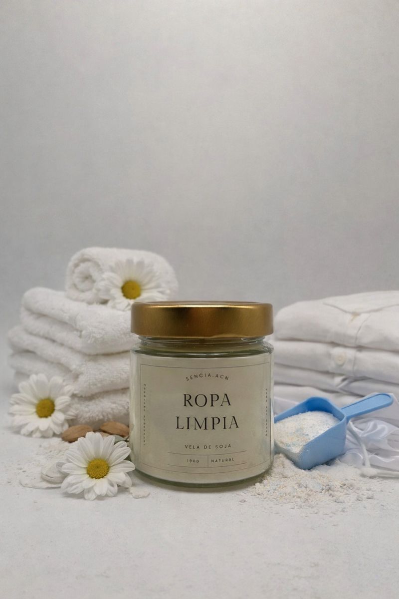 vela aromática ropa limpia